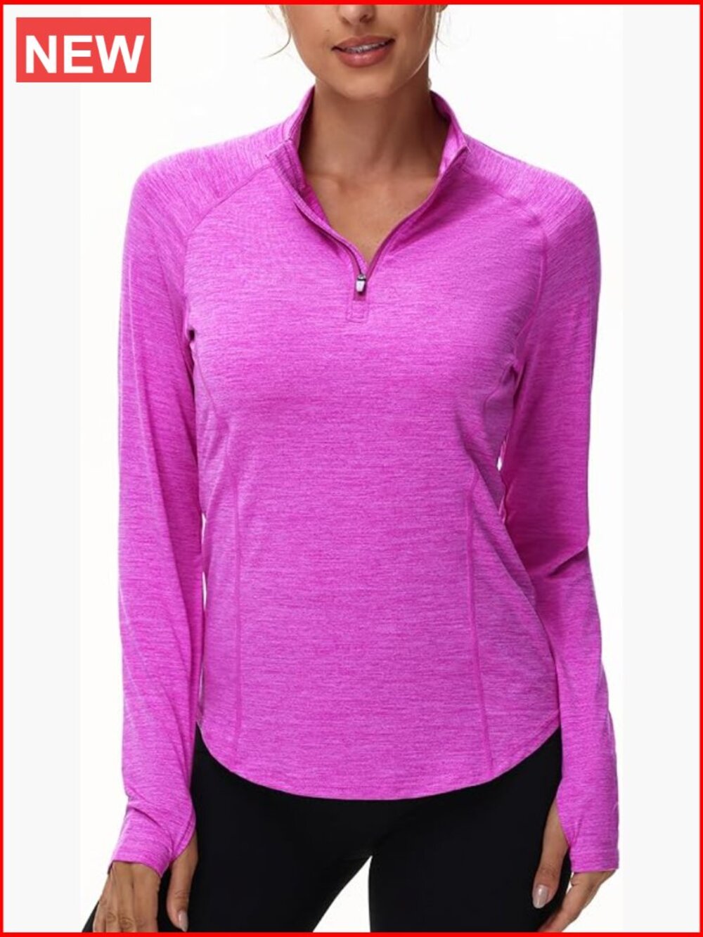 UPF 50+ Long Sleeve Rash Guard 1/4 Zip Quick Dry Athletic Top